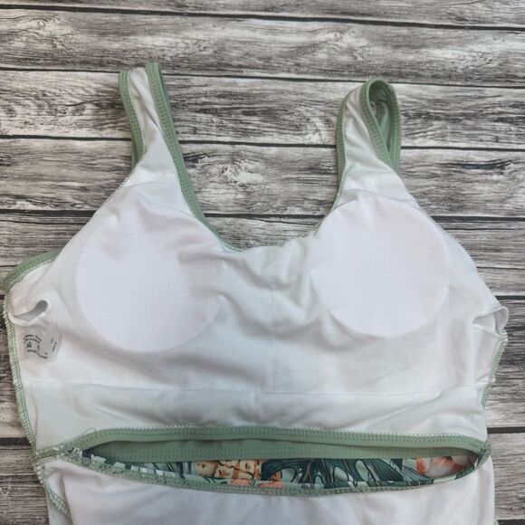 Unbranded Women's One Piece Bathing Swim Suit S SM Small Cutout Tropical Green - Picture 3 of 13